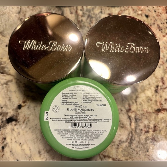 (ONE) B&BW/White Barn candle- 1x ISLAND MARGARITA 3 wick candle NEW!!! - Picture 2 of 3
